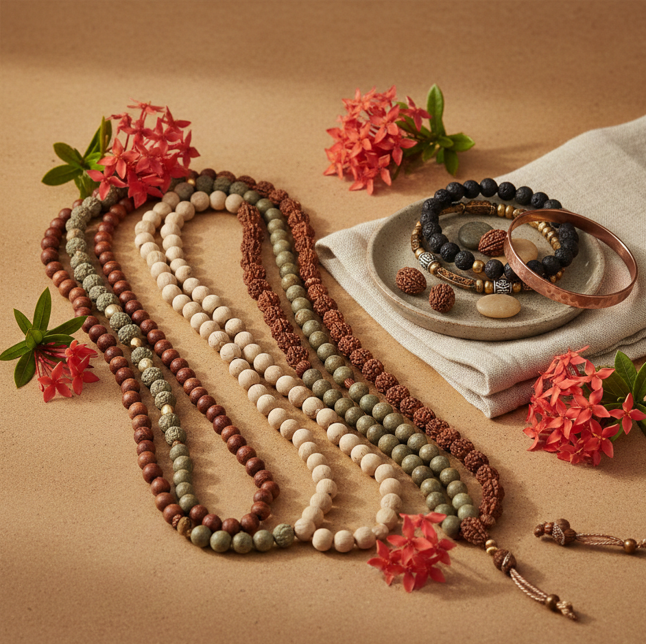 Handmade bracelets in the Ixora studio boutique