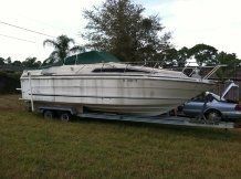 Older model Owens and Sons Alum. Slide On trailer with leaf springs