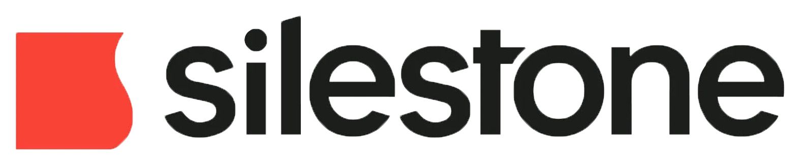Silestone logo with black text and a red geometric icon on a white background