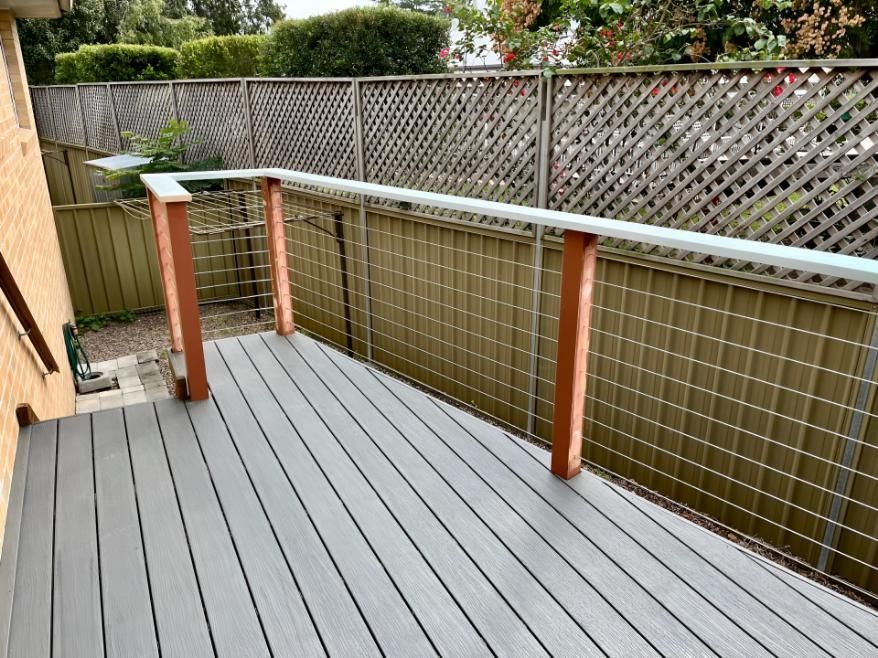 Wooden Deck With a Metal Railing — TM Built Construction In Singleton, NSW