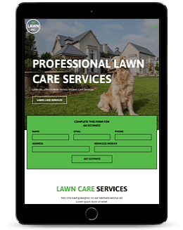 Lawn Care Tablet Website