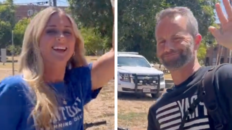 Kirk Cameron, Riley Gaines Texas library event draws MASSIVE crowd as triggered trans activists scream outside