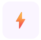 Orange lightning bolt icon on a white square with rounded corners.