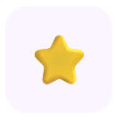 Yellow star on a light purple rounded square background.