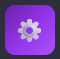 Purple square with an vehicle engine gear icon.