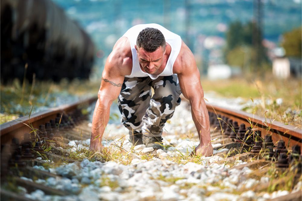 militare durante un allenamento