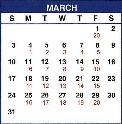 Calendar of November 2022 delivery schedule.