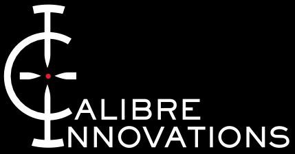 The calibre innovations logo is white on a black background.