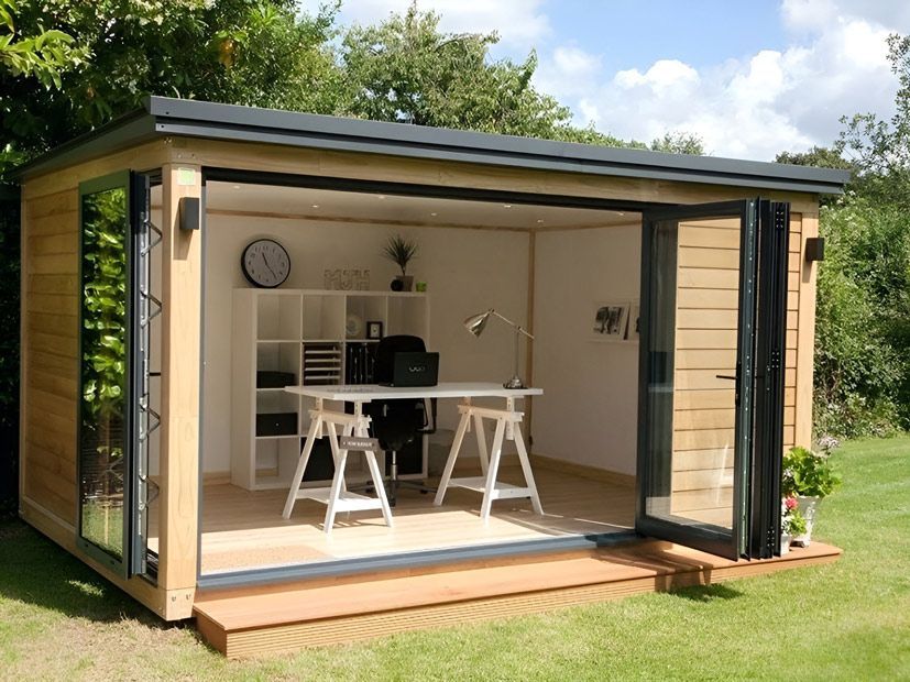 Gray Building with Bar and Stools in a Park — East Coast Containers Shipping Containers and Transport in Chevallum, QLD