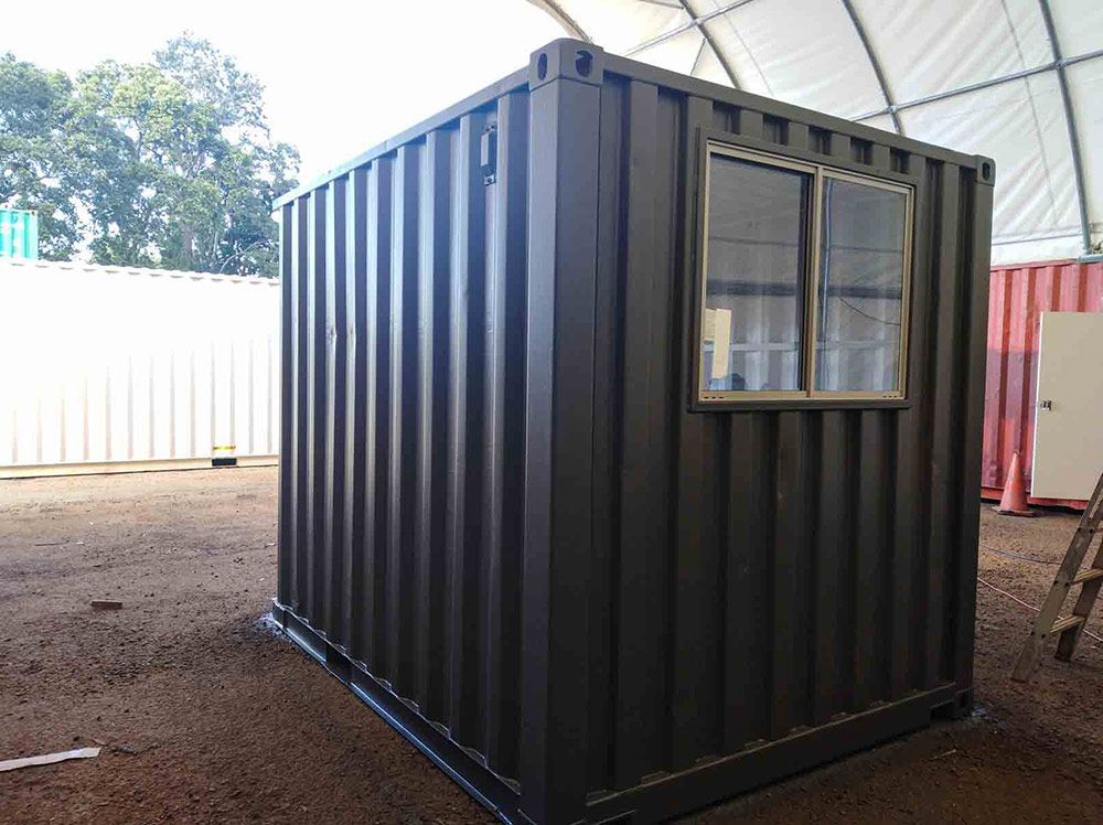 Black Shipping Container with a Window  — East Coast Containers Shipping Containers and Transport in Gold Coast, QLD