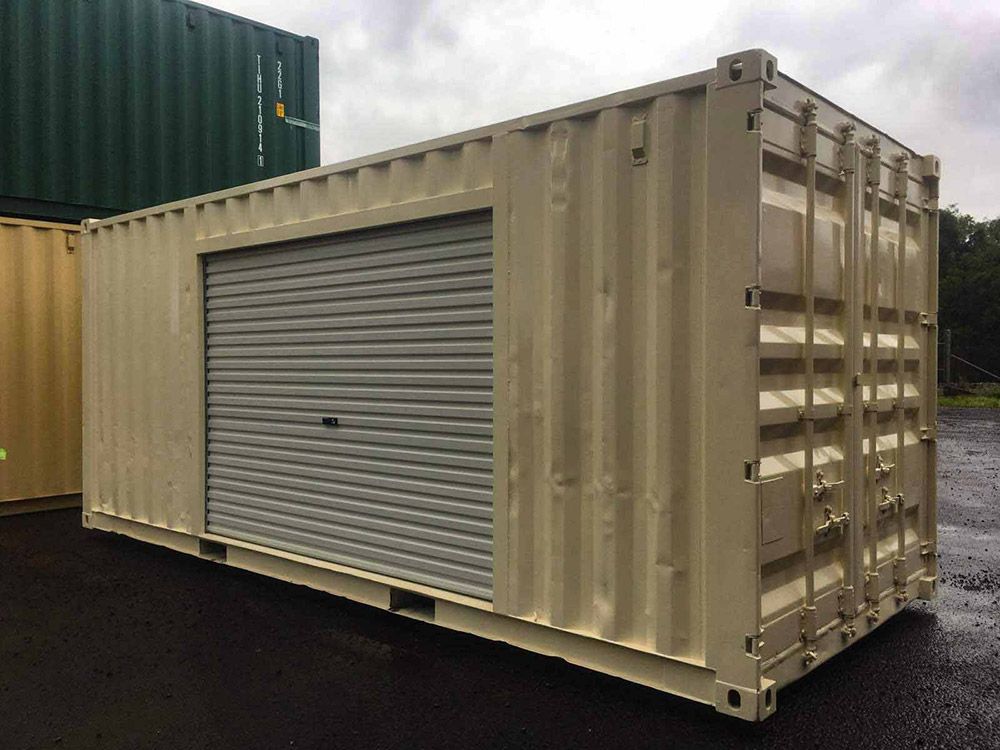 Shipping Container with Garage Door — East Coast Containers Shipping Containers and Transport in Sunshine Coast, QLD