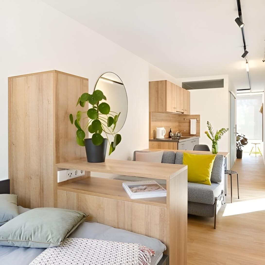 Bedroom with Bed, Couch, and Mirror — East Coast Containers Shipping Containers and Transport in Sunshine Coast, QLD