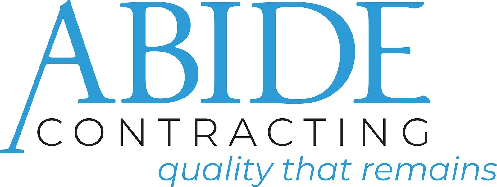 The logo for abide contracting quality that remains.