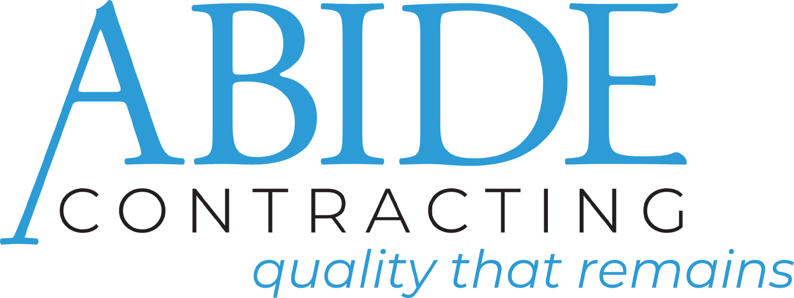 The logo for abide contracting quality that remains.