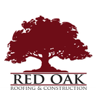 A dark red oak tree logo above the text 