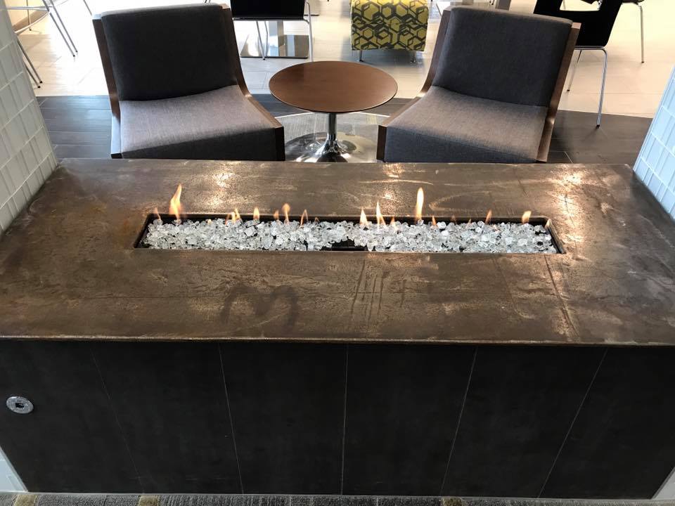 custom built fire pit