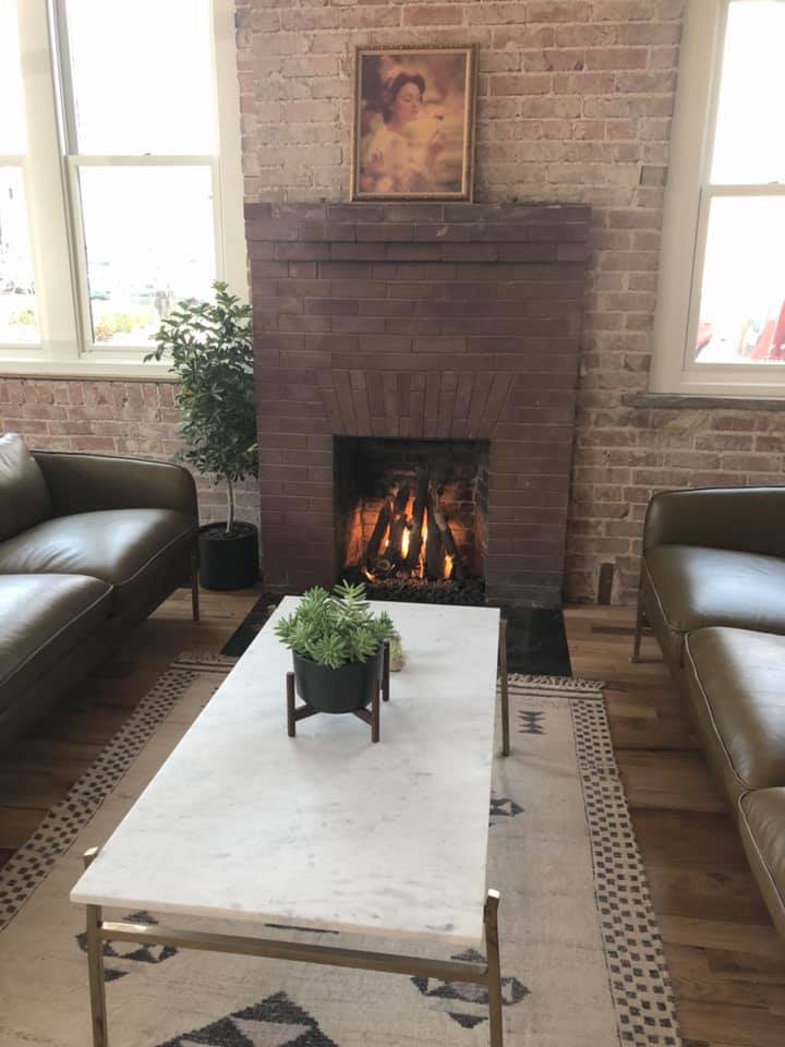 custom built fireplace