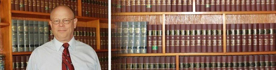 Law Books Behind Lawyer – Saint Joseph, MI – Martin O. Kirk Attorney at Law