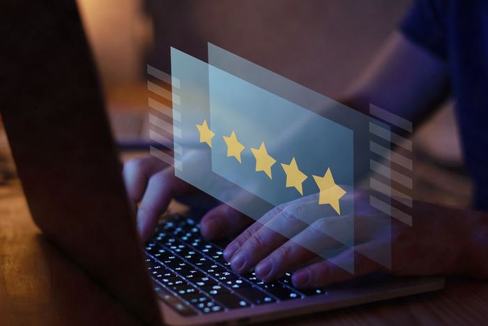 Client Typing Positive Reviews