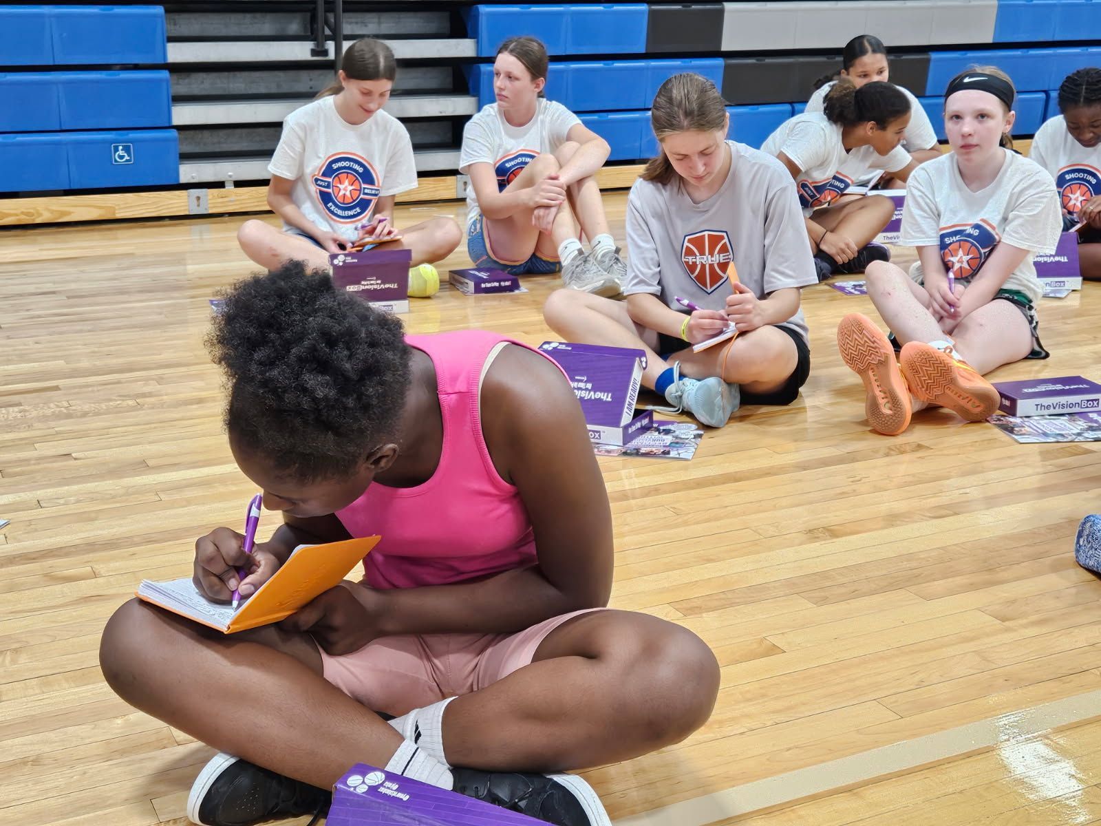 Girl playing basketball
