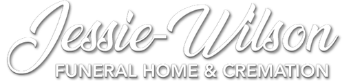 Jessie Wilson Funeral Home & Cremation logo in silver script on a white background