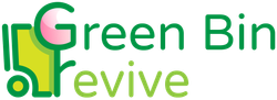 A green bin revive logo on a white background