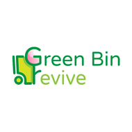 The logo for green bin revive is green and pink