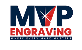 Logo: MVP Engraving with starburst design; text 