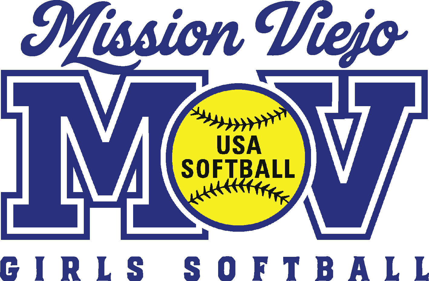 Mission Viejo Girls Softball logo: Blue 