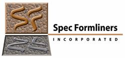 Logo for Spec Formliners: brown and gray block with 