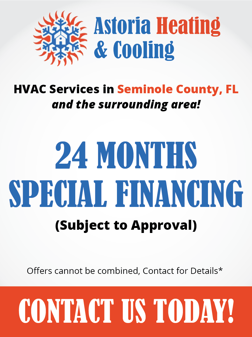 An advertisement for astoria heating and cooling in seminole county.