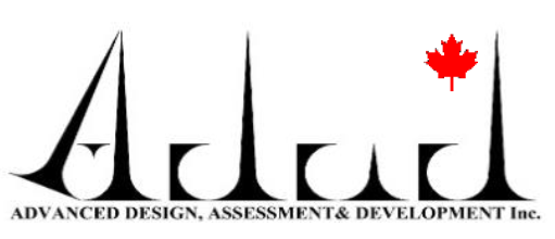A logo for advanced design , assessment and development inc.