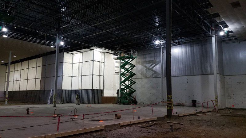 construction in progress at a commercial project