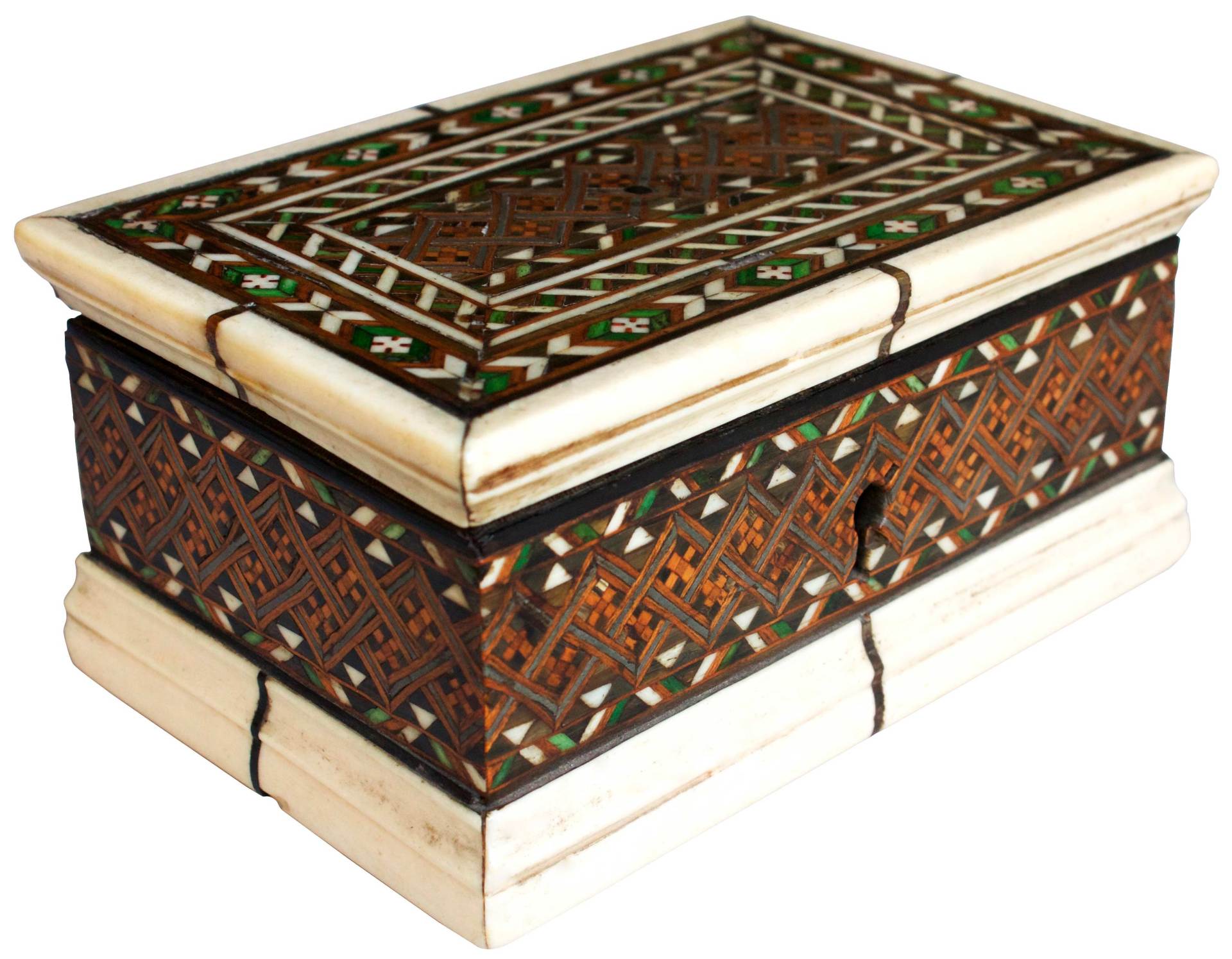 Cofanetto decorato a motivi geometrici