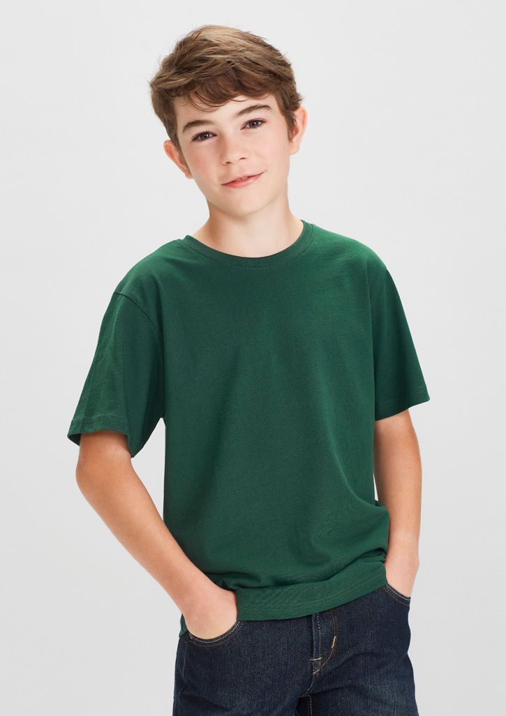 Boy Wearing Forest Green Shirt — Screen Printer in Dubbo, NSW