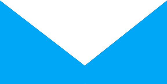 A white triangle is on a blue background.