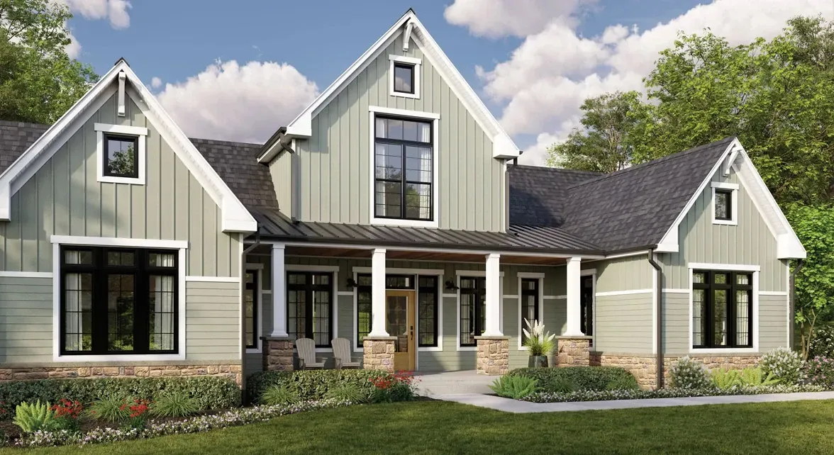 Damaged asphalt shingle roof, with missing and damaged shingles, chalk markings.
