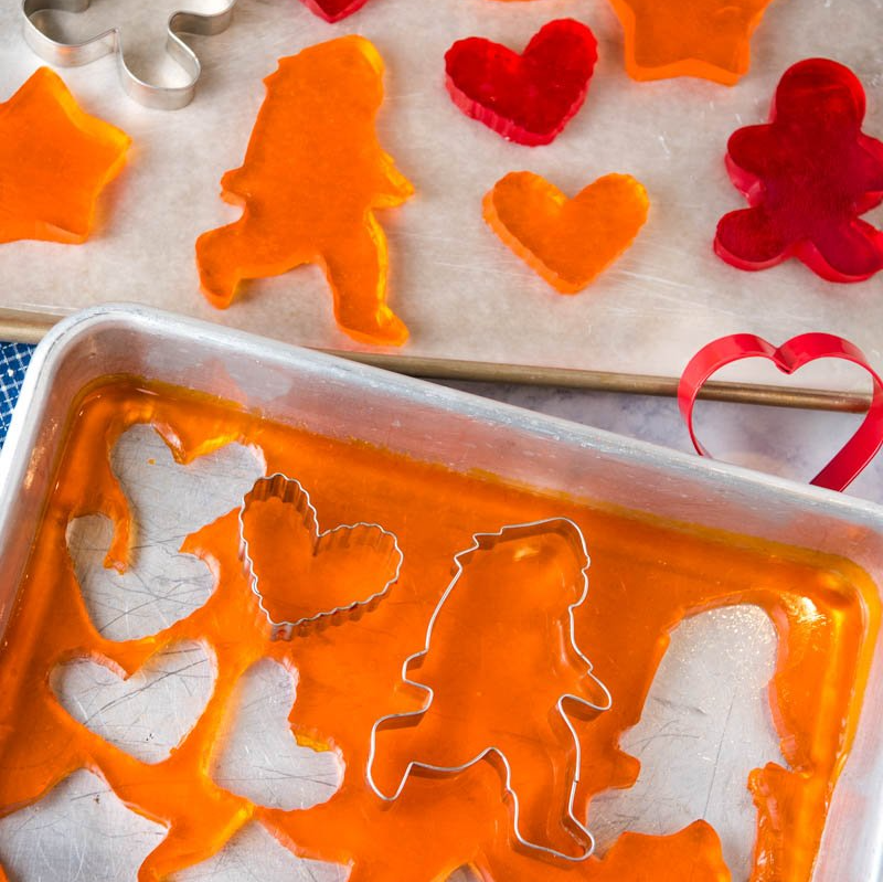 cookie cutters cutting out jello shapes