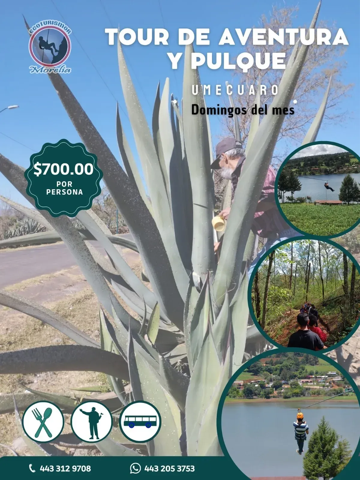 A poster for a tour de aventura y pulque.