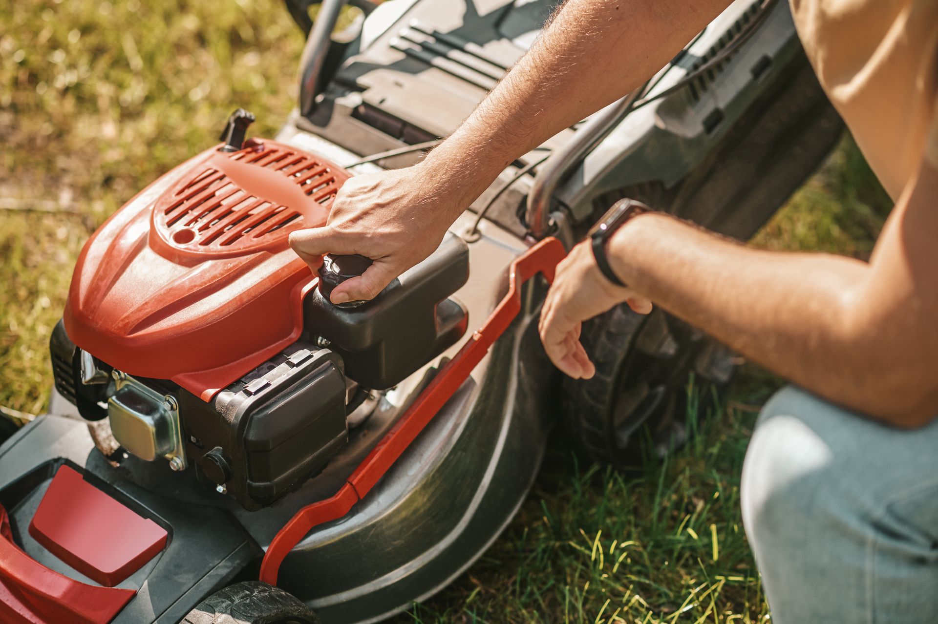 An example of a lawn mower in need of lawn mower spare parts in Perth