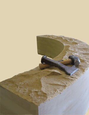 Hand Pitched Sienna Sandstone Arch in Mitchell, IN