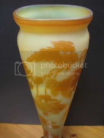 Emile Galle Cameo Vase Front View — Ft. Myers, FL — Gannon’s Antiques and Art