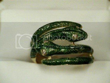 Green Enamel Gold And Diamond Ring — Ft. Myers, FL — Gannon’s Antiques and Art