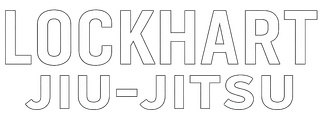 Lockhart Jiu-Jitsu logo with white outline letters in two lines: "LOCKHART" over "JIU-JITSU".