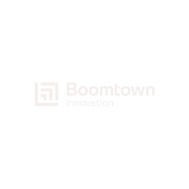 The boomtown innovation logo is on a white background.
