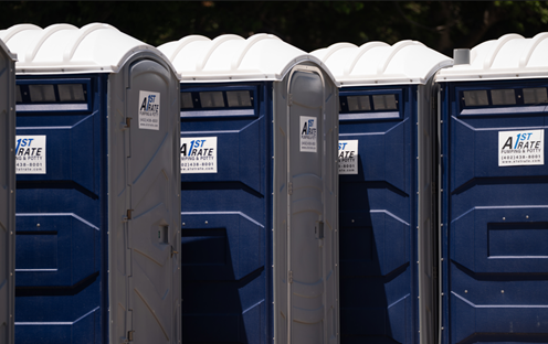 Clean and accessible portable toilets available for rent.