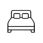 Bed with two pillows.