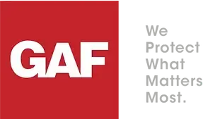 GAF logo: Red square with
