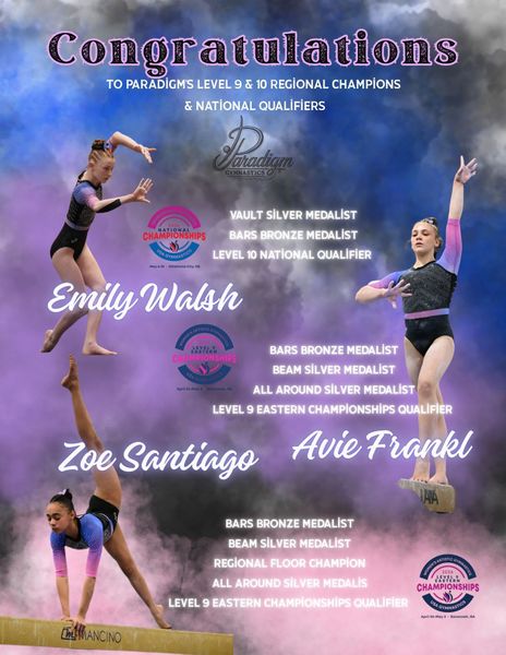 Three young girls are doing exercises on a white background.