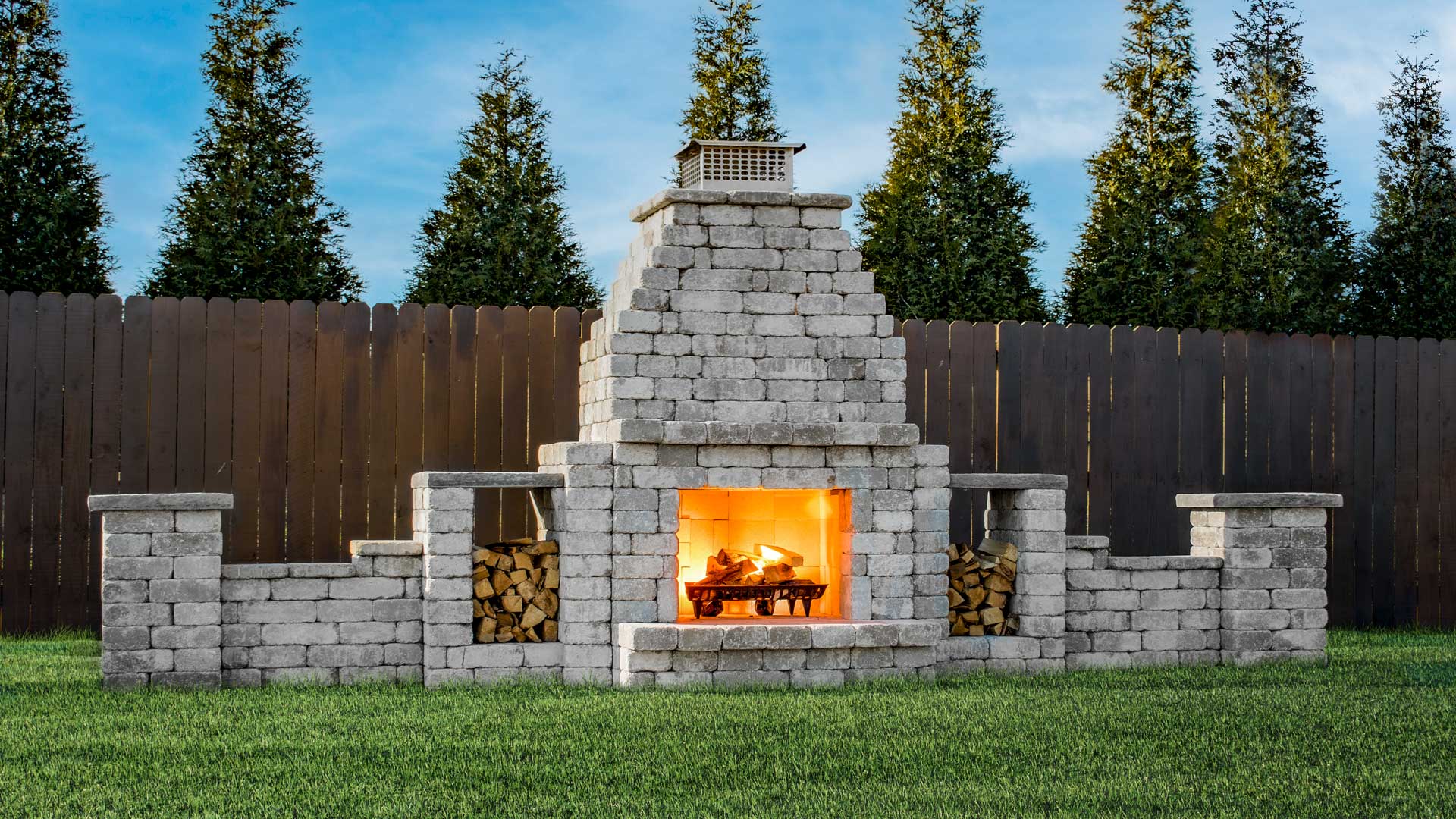 Fully loading your fireplace kit will make any backyard an extraordinary getaway